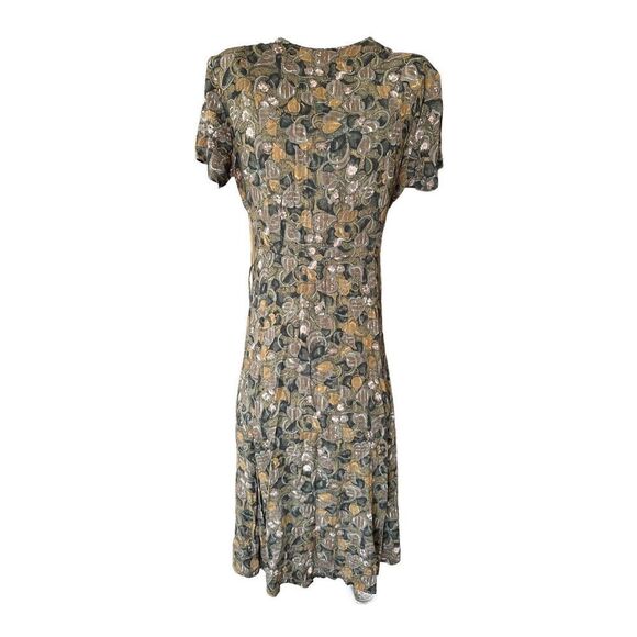 Vintage 80’s Betsy’s Things Floral Cottage Core Coastal Grandma Button Up Midi D - Picture 2 of 8